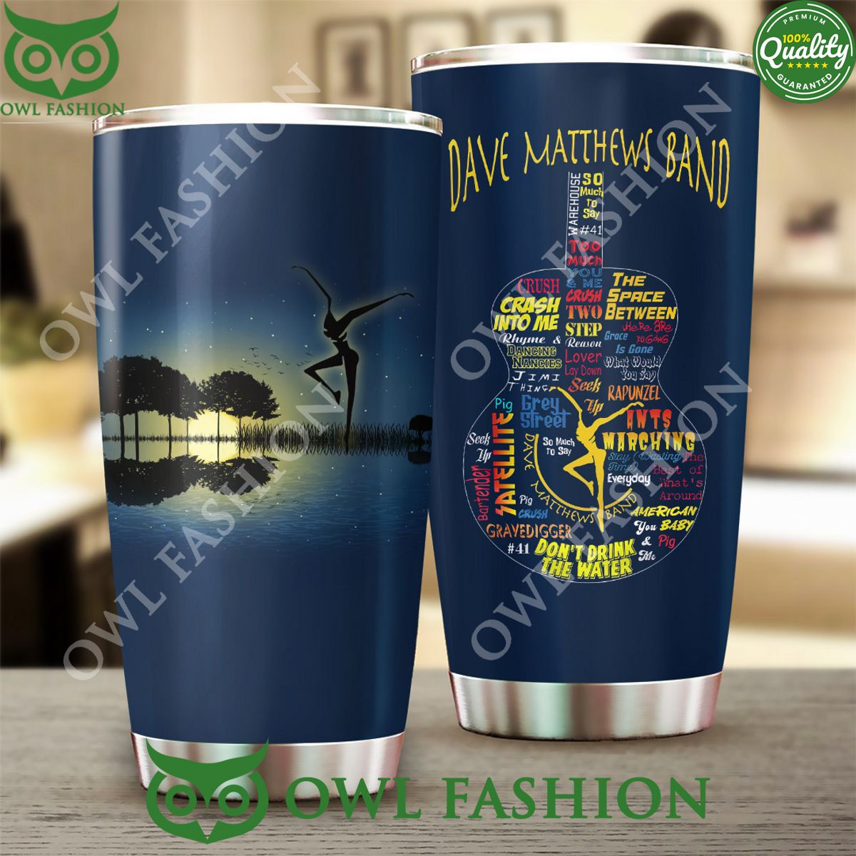 Dave Matthews Band Guitar Design Tumbler Cup