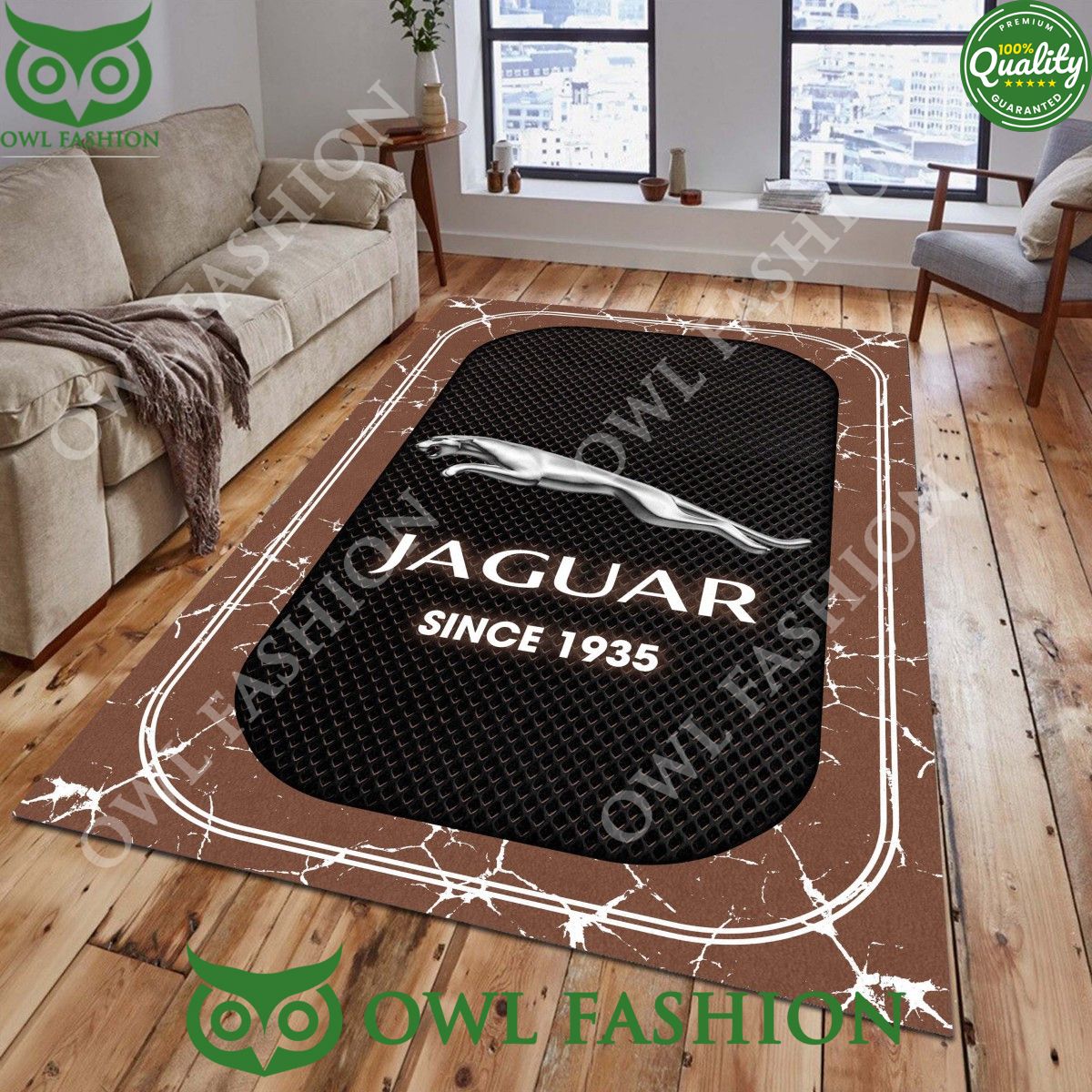 Jaguar Cars Automobile Brand 1935 Lightning Marble rug carpet