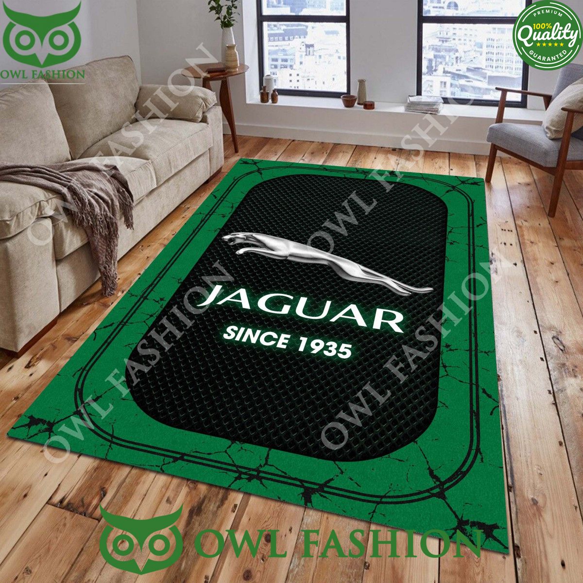 Jaguar Cars Automobile Brand 1935 Lightning Marble rug carpet