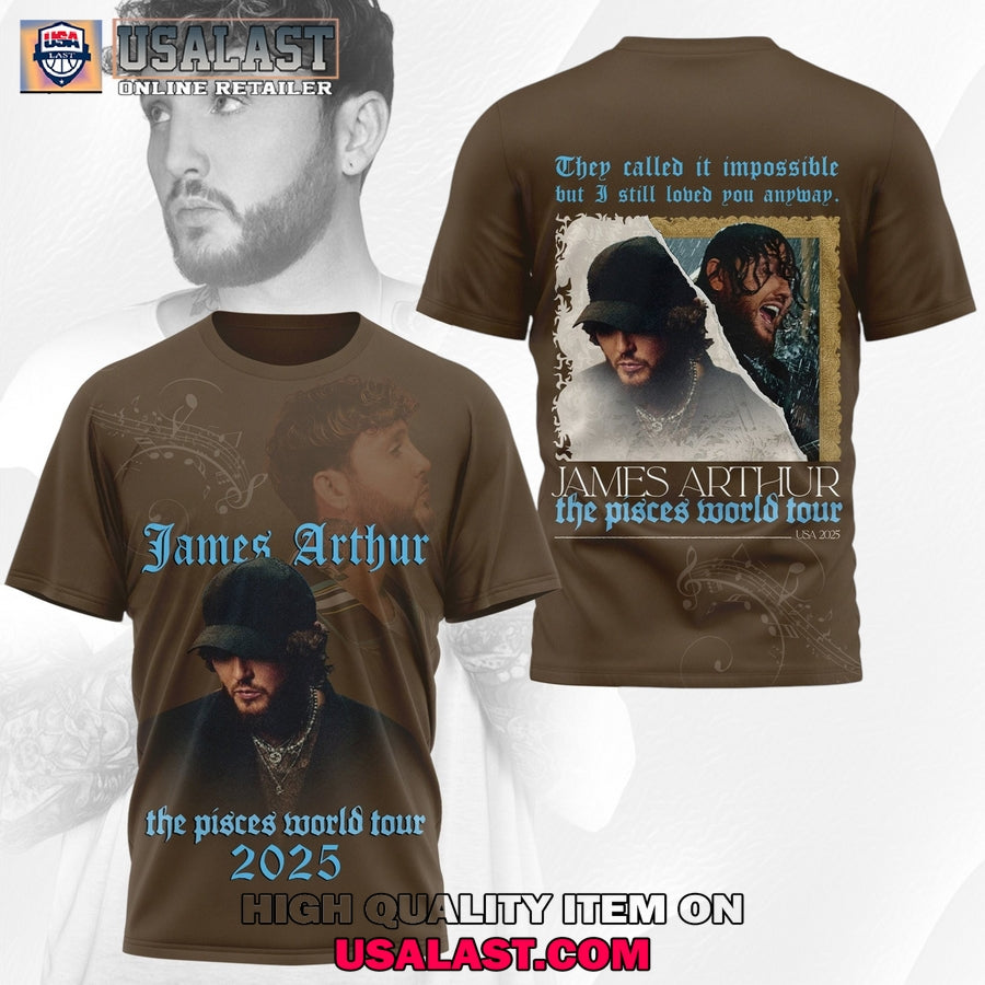 James Arthur The Pisces World Tour 2025 3D Shirt