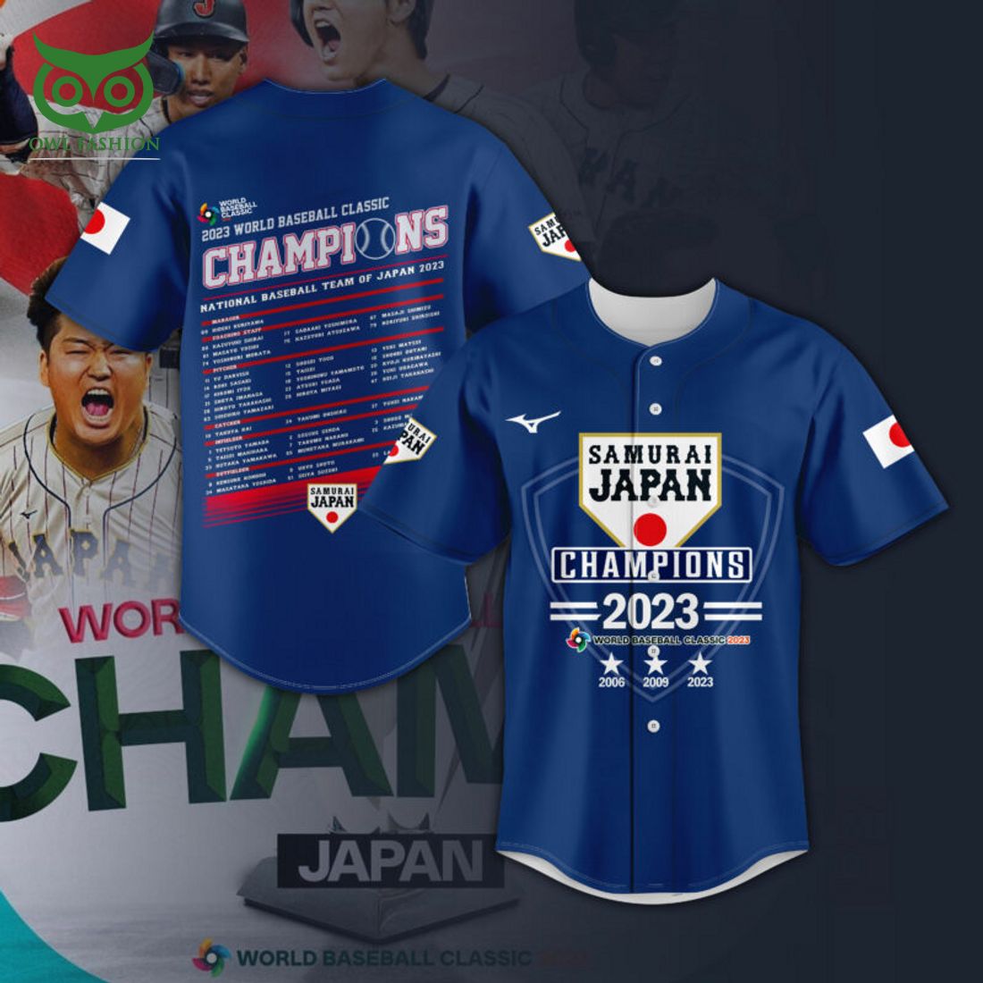 Japan Baseball 2023 World Baseball Classic Champion Blue Jersey