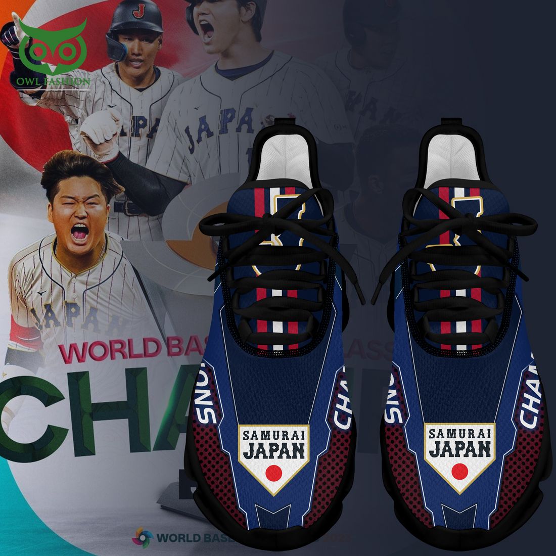 Japan Baseball Running Shoes 2023 World Baseball Classic Blue Champions
