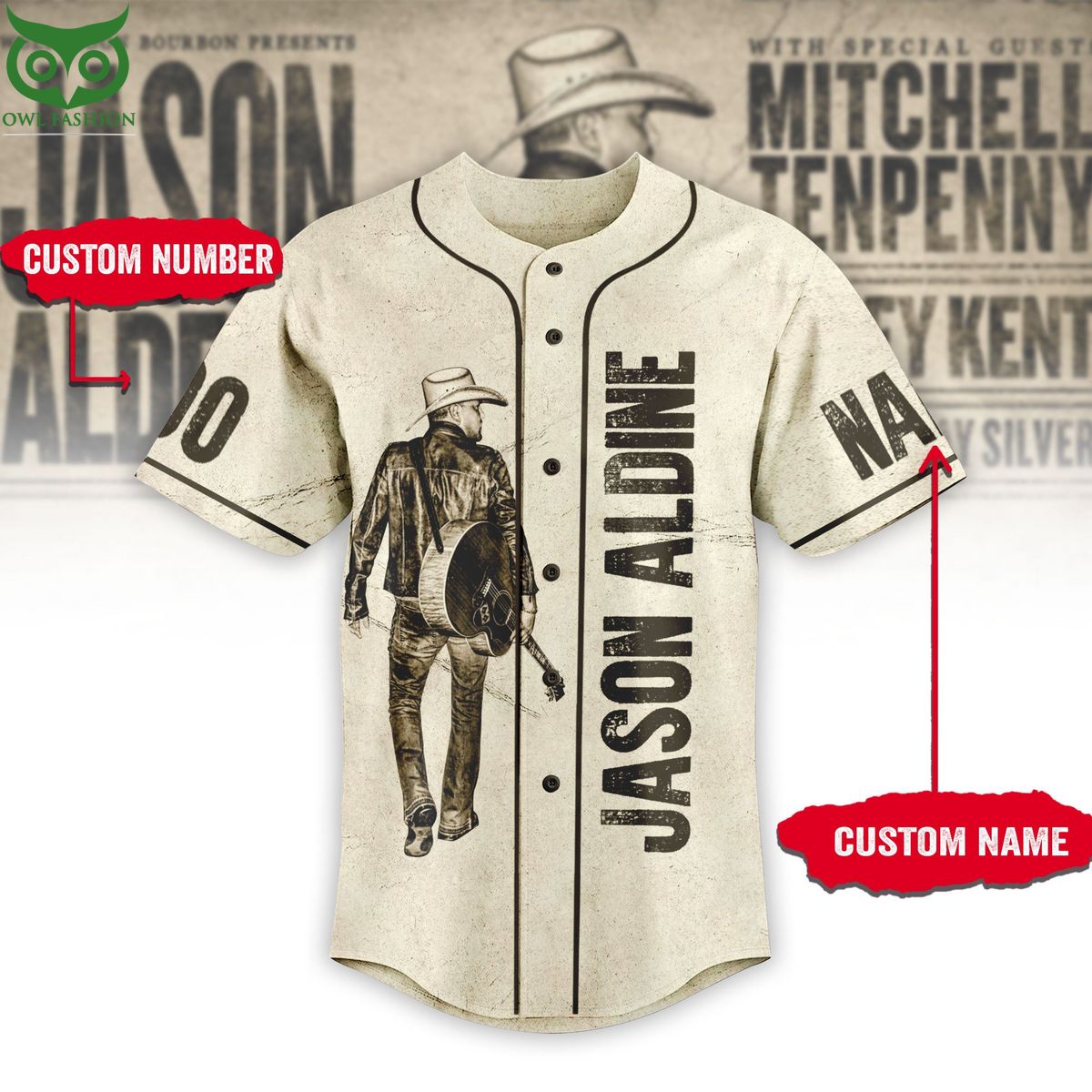 Jason Aldean Highway Desperado Custom Baseball Jersey Shirt