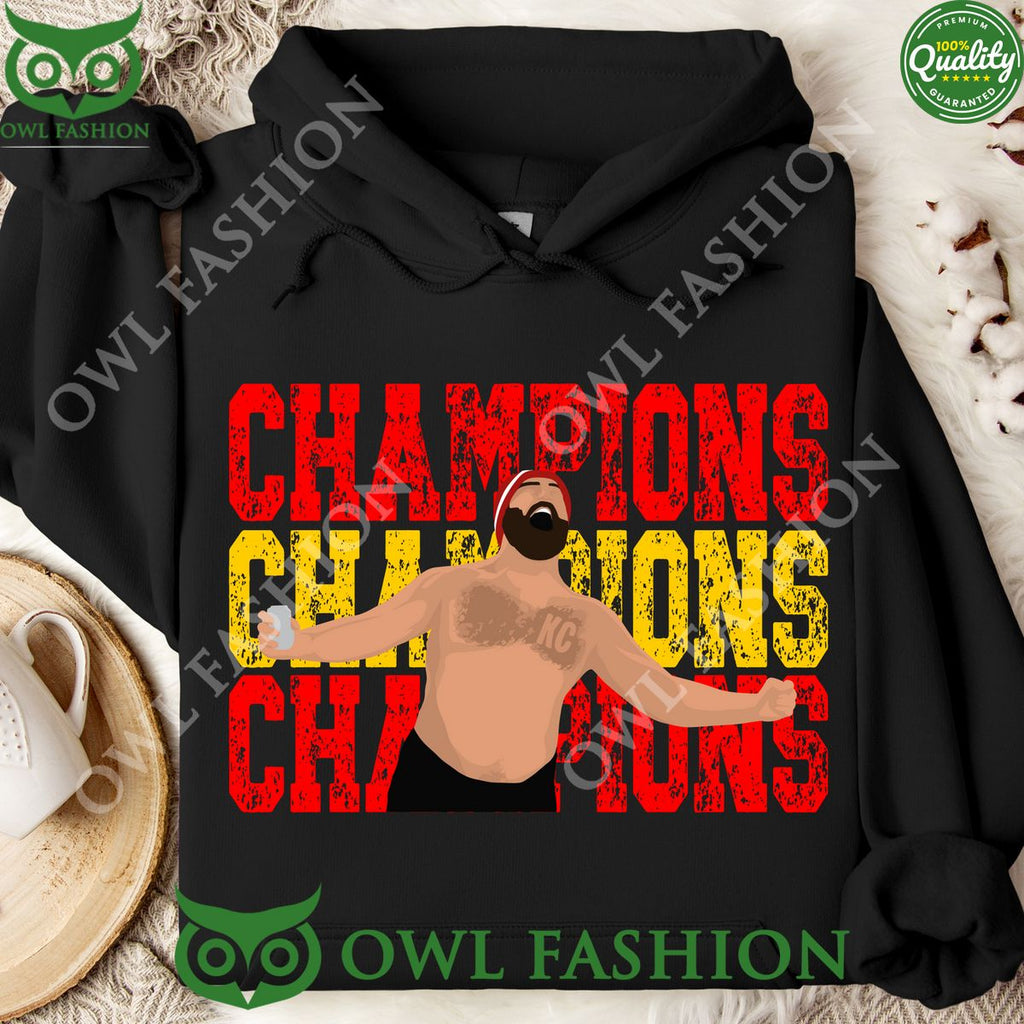 Jason Kelce barebacked Kansas City Chiefs Champions t shirt