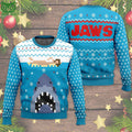 Jaws Horror Movie Blue Ugly Christmas Sweater