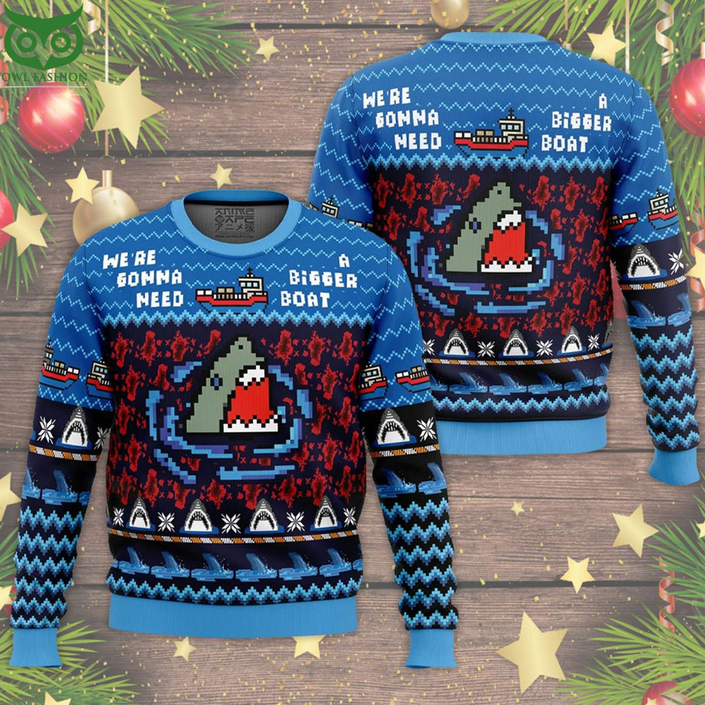 Jaws Horror Movie Need A Bigger Boat Ugly Christmas Sweater