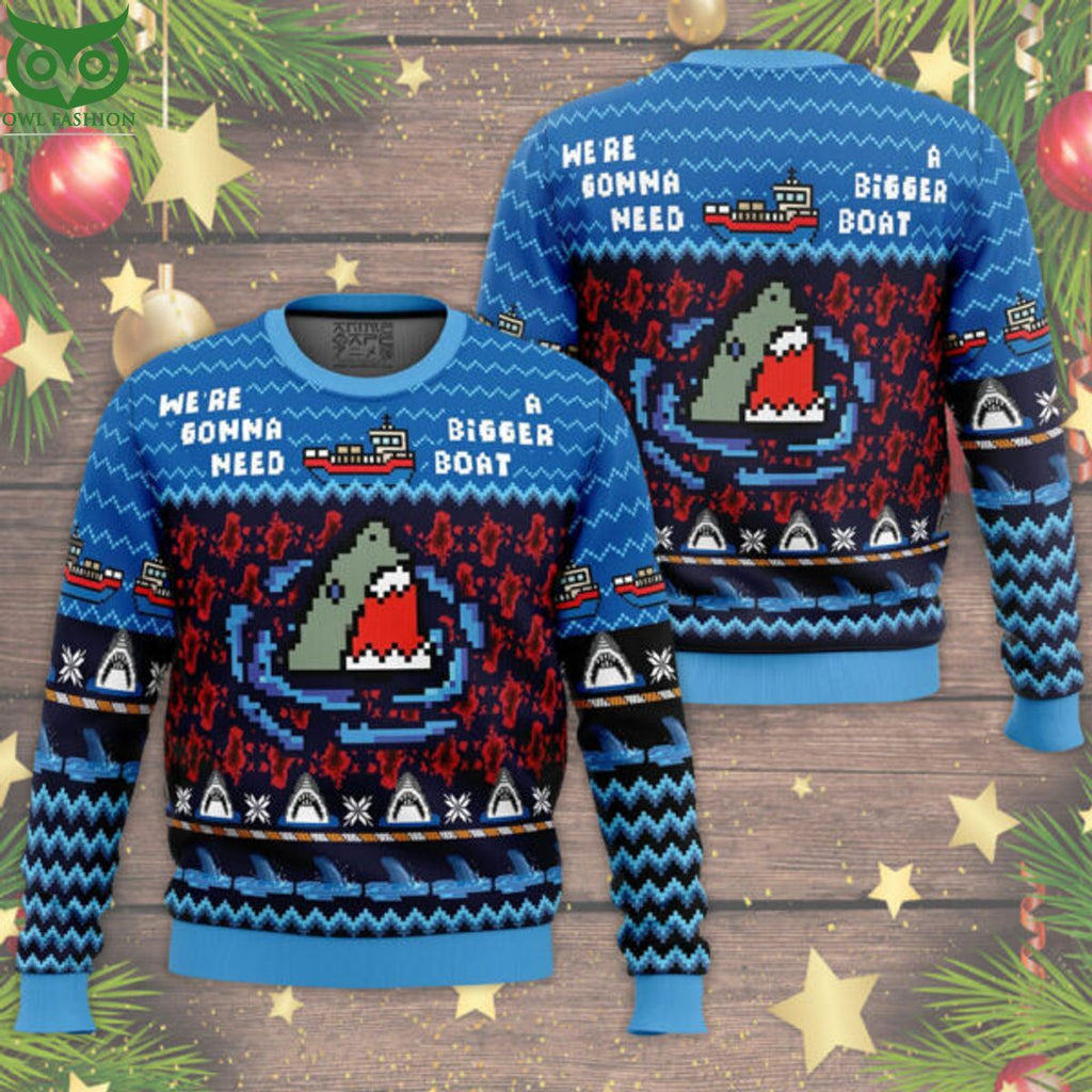 Jaws Horror Movie Need A Bigger Boat Ugly Christmas Sweater