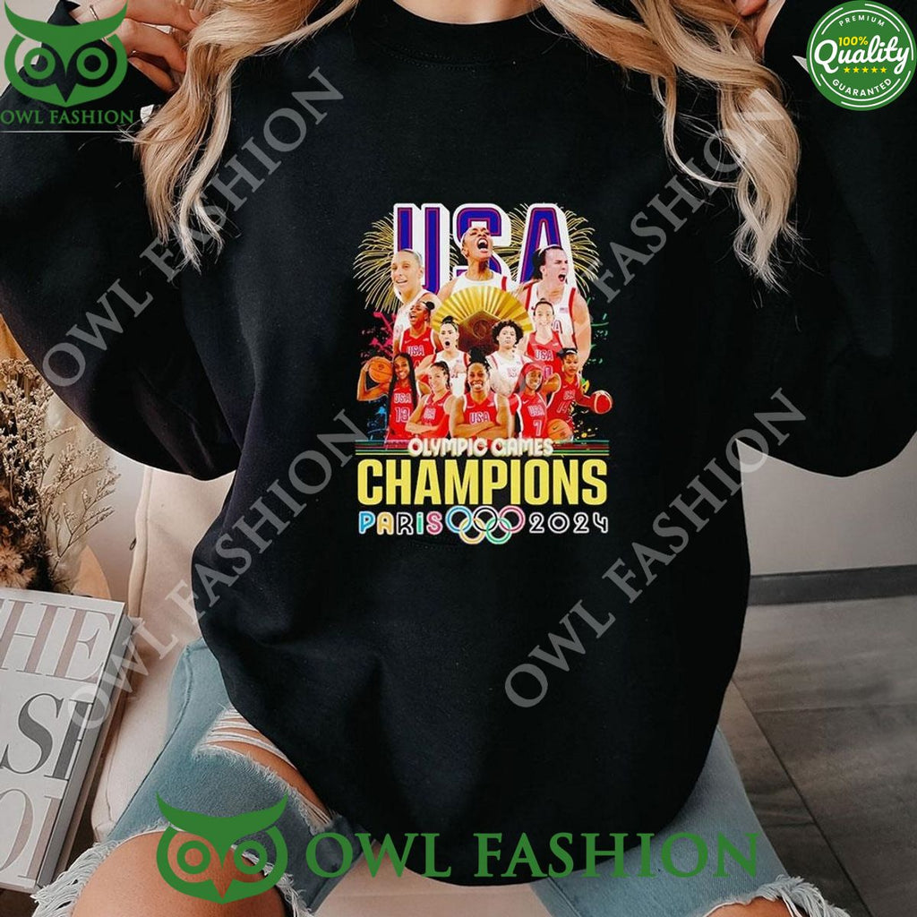 Paris 2024 Usa Womans Basketball Team Olympic Games Champions Shirt