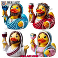 Jesus Christian, Maria Resin Duck Ornament