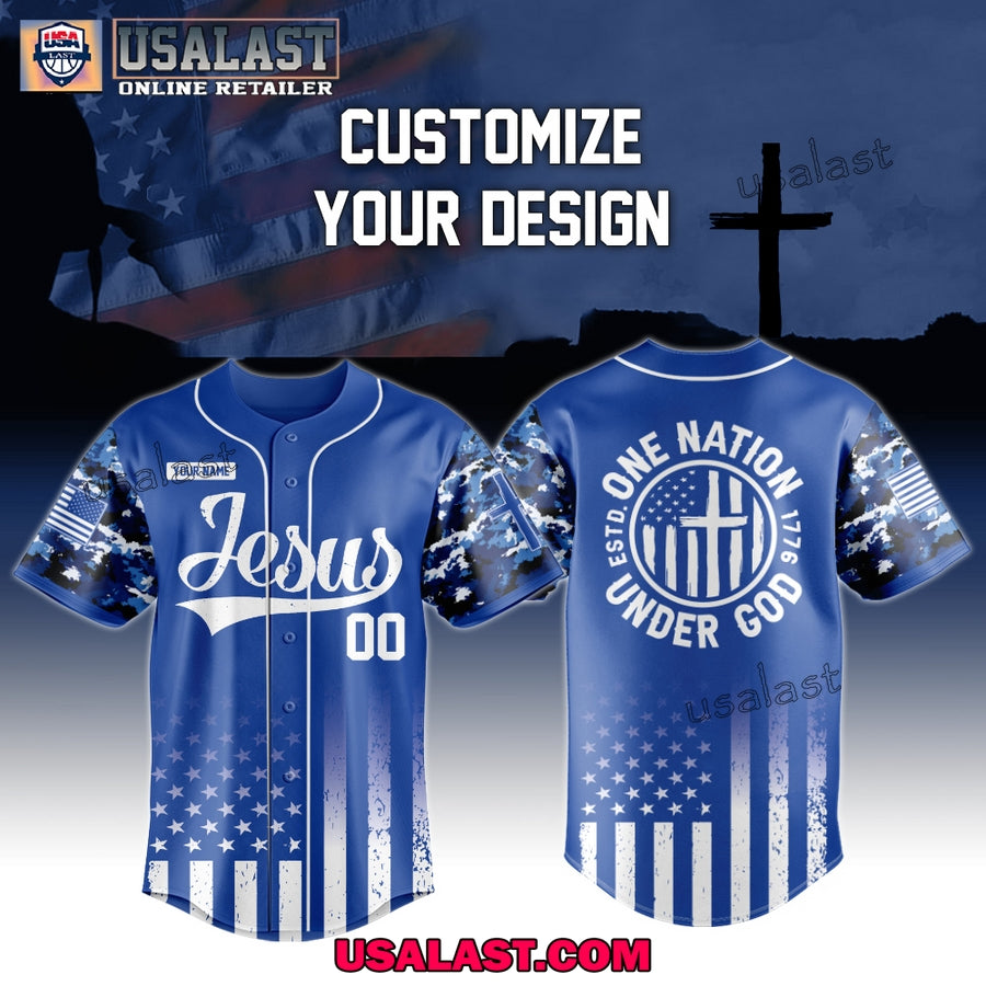 Jesus One Nation Under God Baseball Jersey Shirt