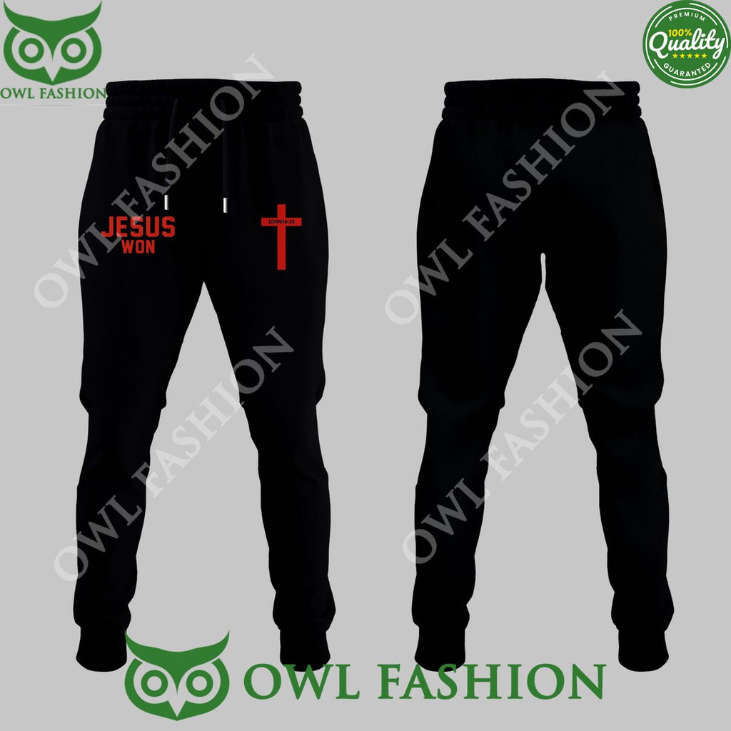 JESUS WON OHIO STATE Just here to give God Glory Black Hoodie 2024