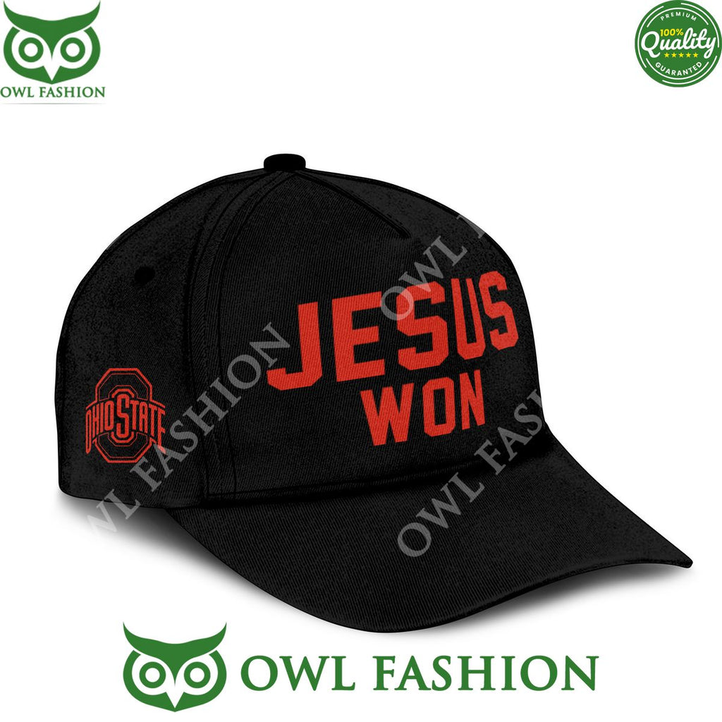 JESUS WON OHIO STATE Just here to give God Glory Black Hoodie 2024