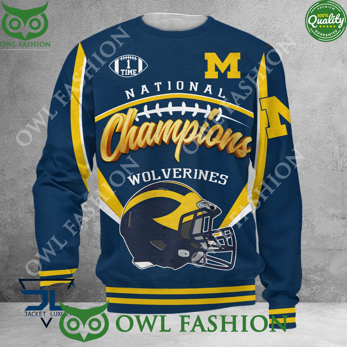 Jim harbaugh Michigan Wolverines 1 time Champions National 2023 hoodie shirt
