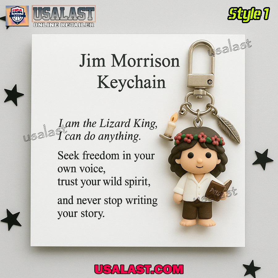 Jim Morrison Memorial Multi Charm Keychain
