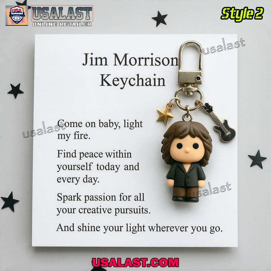 Jim Morrison Memorial Multi Charm Keychain