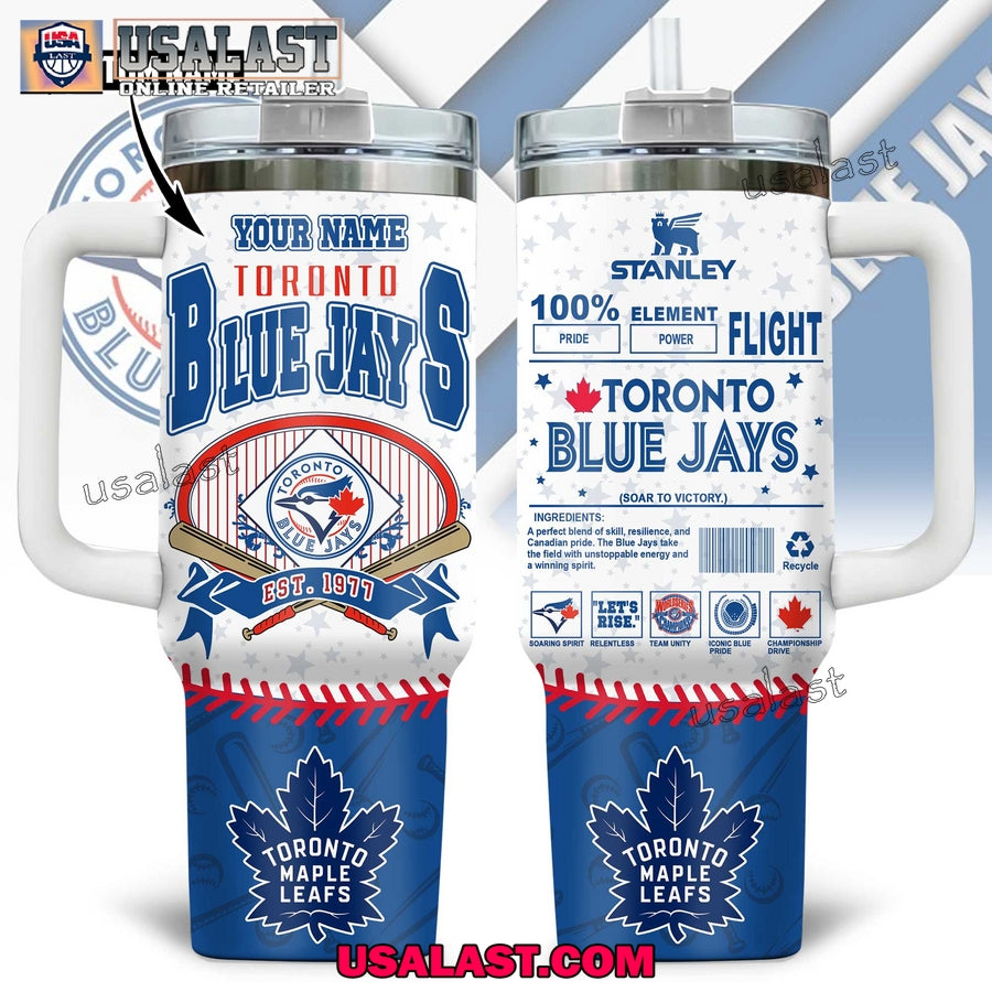 Toronto Blue Jays Custom Name 40oz Tumbler Cup