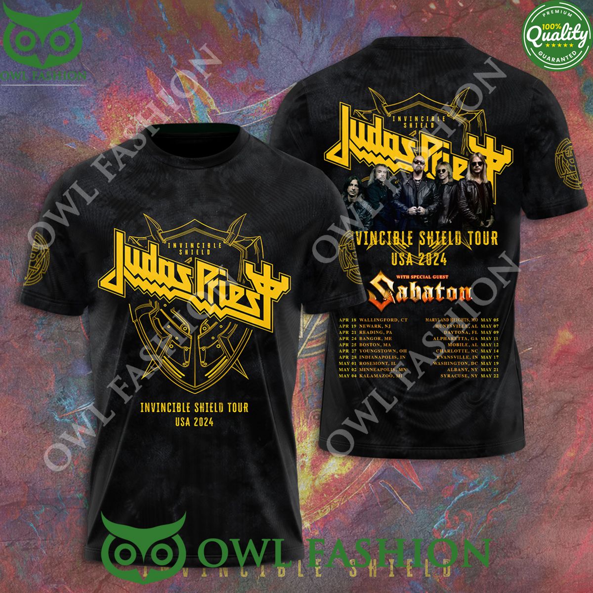 Judas Priest 2024 Invincible Shield Tour USA 3D T-shirt
