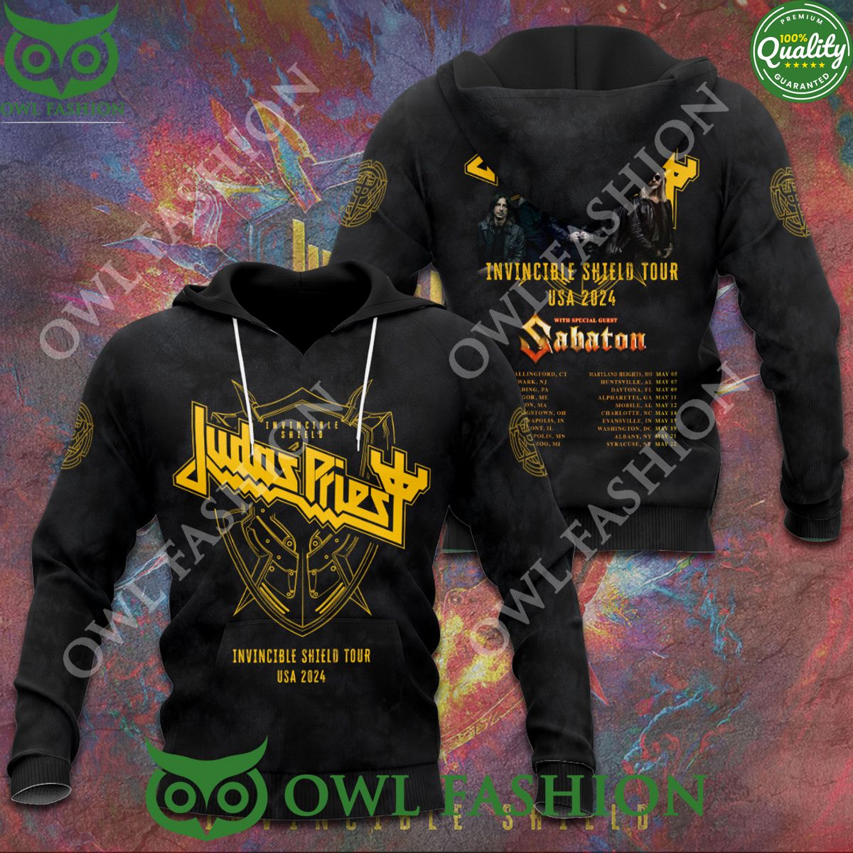 Judas Priest 2024 Invincible Shield Tour USA 3D T-shirt