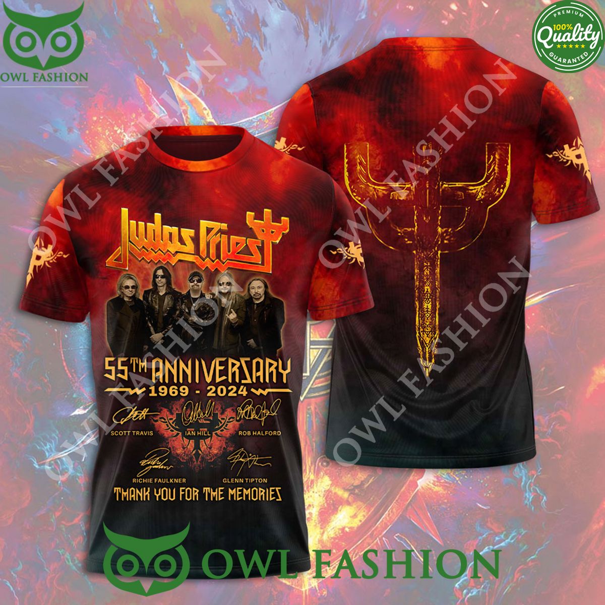 Judas Priest 55th Anniversary Memories 3D T-shirt