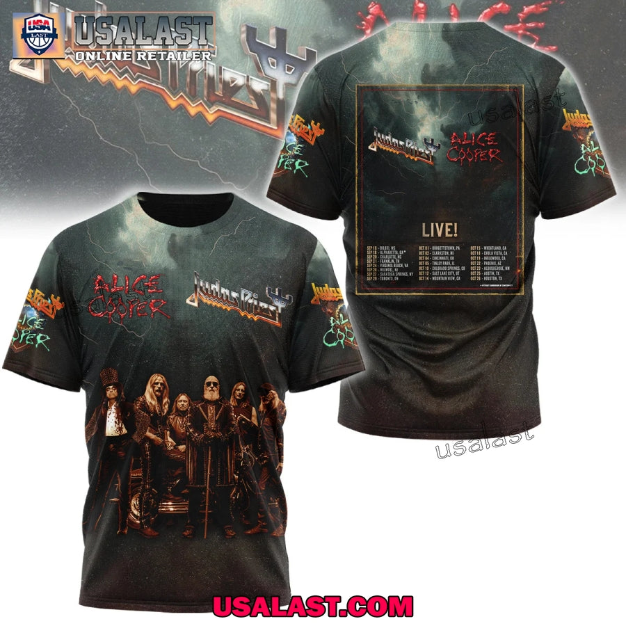 Judas Priest Alice Cooper Live 2025 Tour 3D Shirt