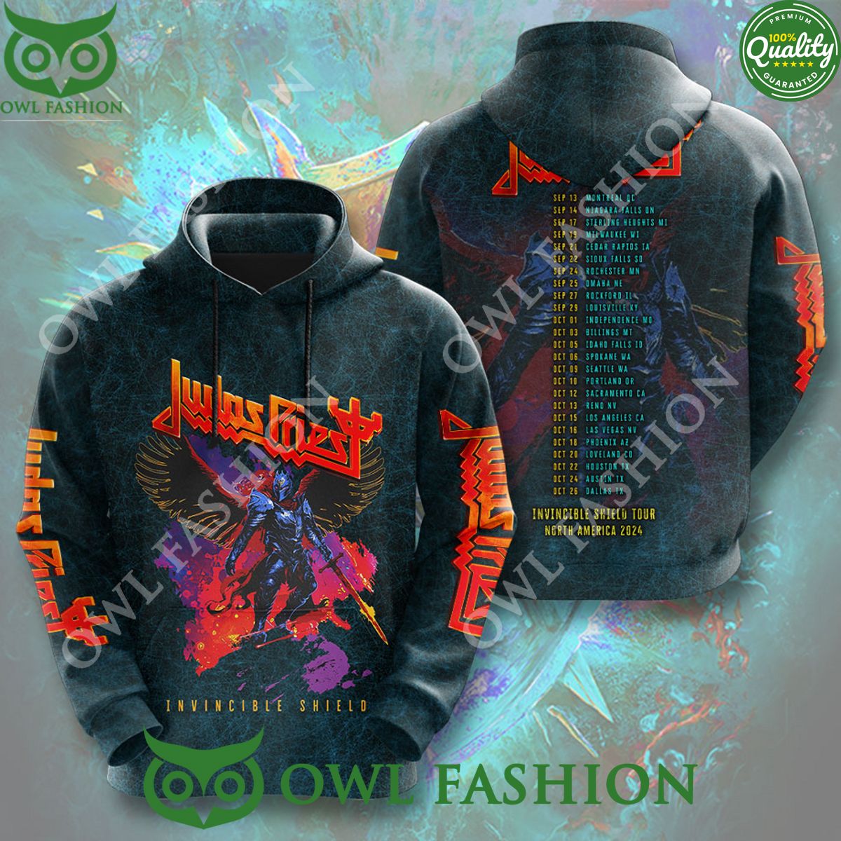 Judas Priest Invincible Shield Tour NA 2024 3D Tshirt Hoodie