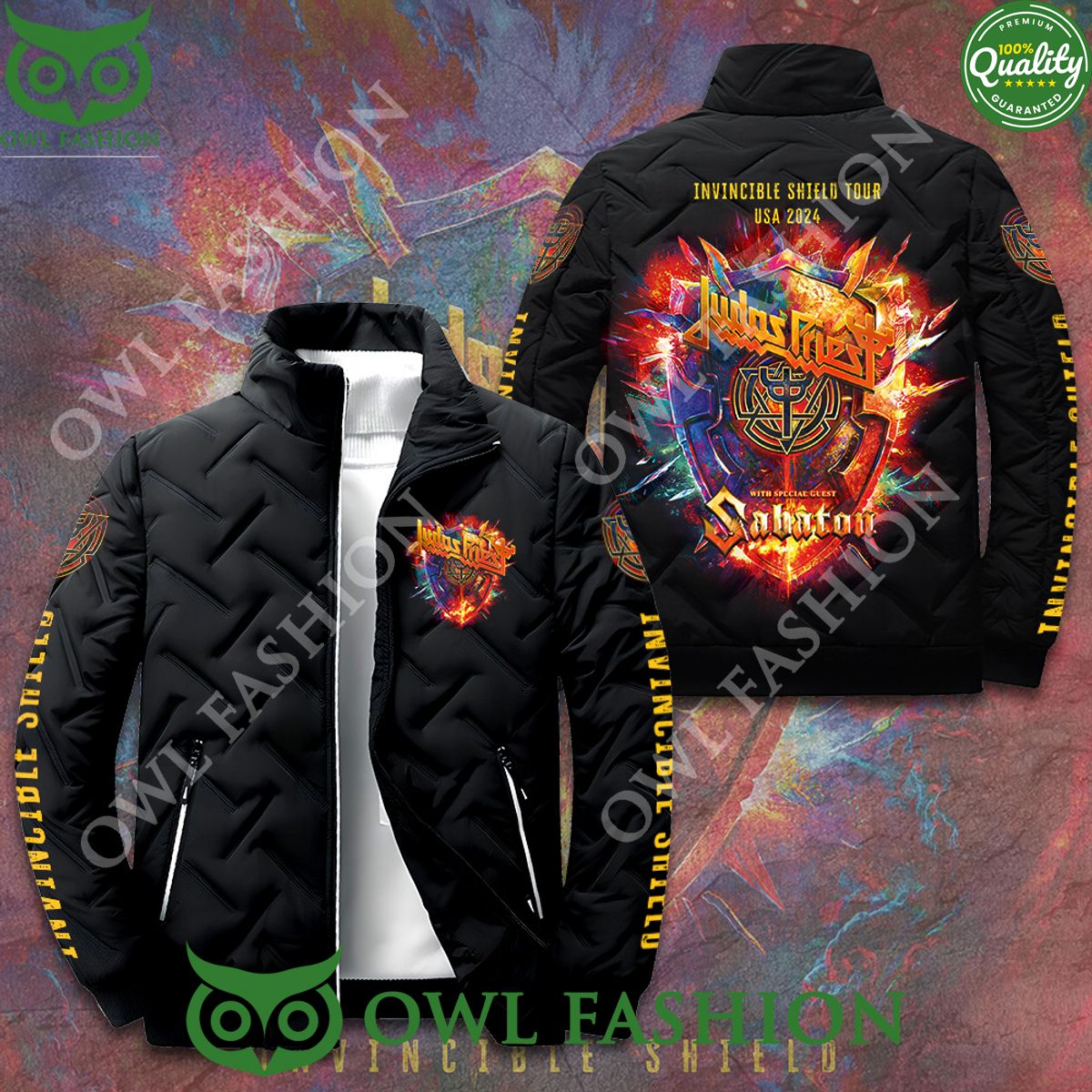 Judas Priest Invincible Shield Tour USA Special Guest 2D Paddle Jacket