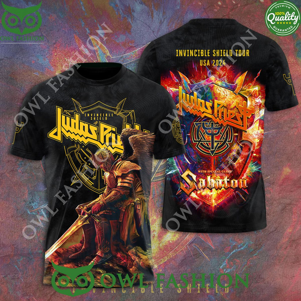 Judas Priest Sabaton Invincible Shield Tour USA 2024 3D t shirt