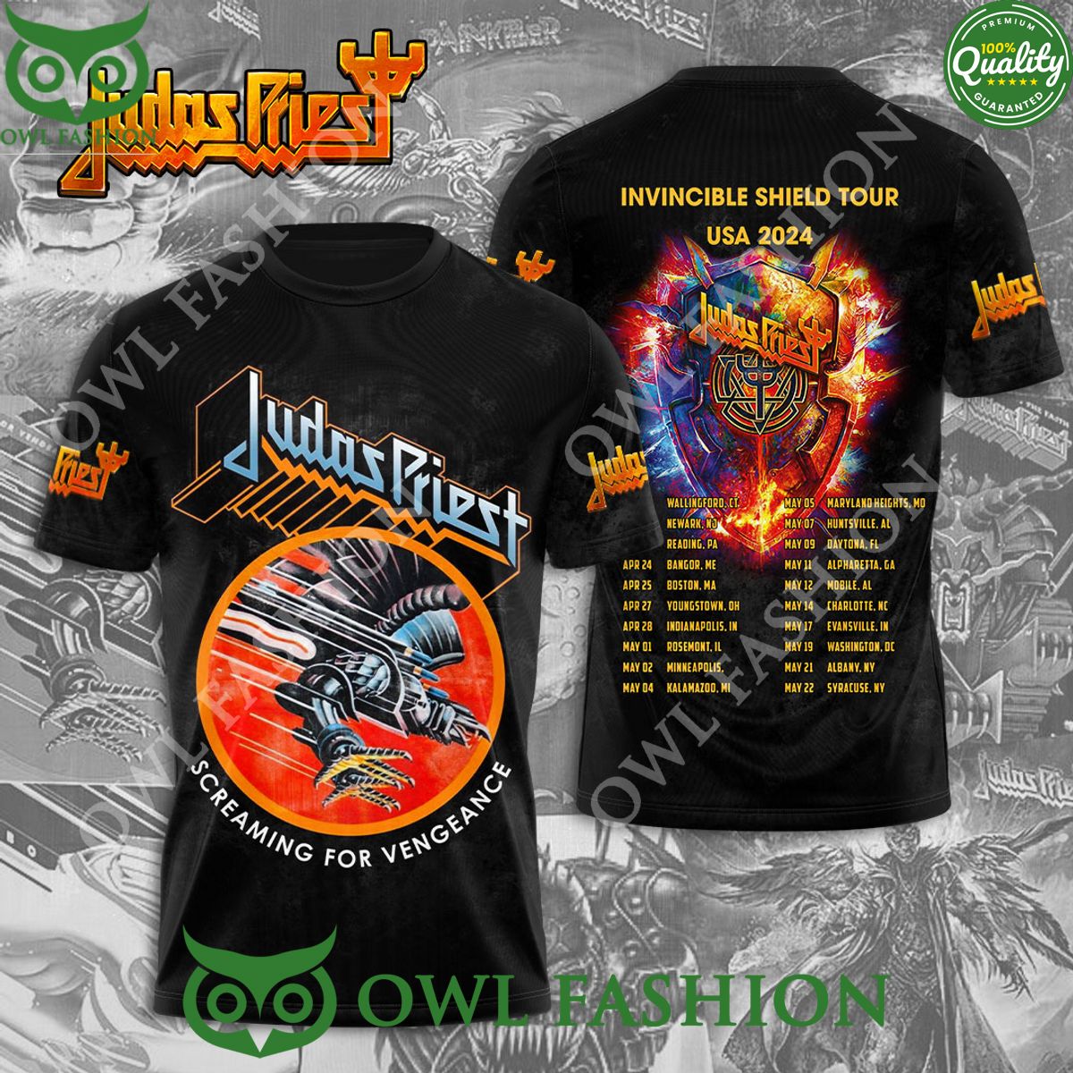 Judas Priest Screaming For Vengeance 3D T-shirt