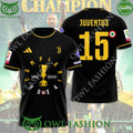 Juventus FC 15 Campioni 2024 black 3D t shirt