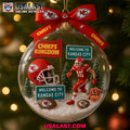 Kansas City Chiefs Clear Plastic Ball Christmas Ornament
