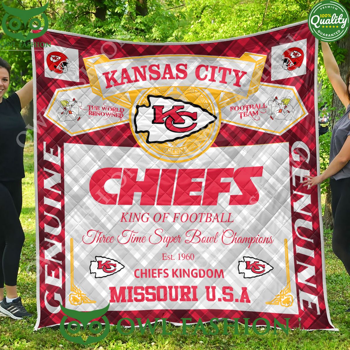 Kansas City Chiefs Kingdom Missouri USA King Of Football 1960 Quilt Blanket