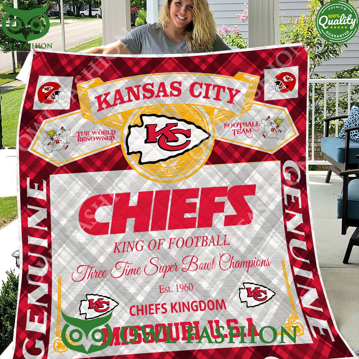 Kansas City Chiefs Kingdom Missouri USA King Of Football 1960 Quilt Blanket