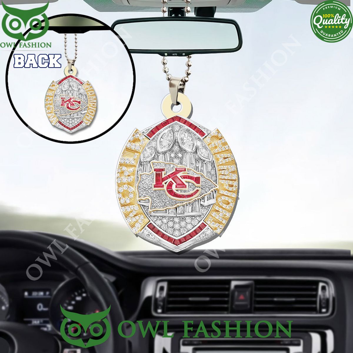 Kansas City Chiefs World Champion Limited Acrylic Car Ornament