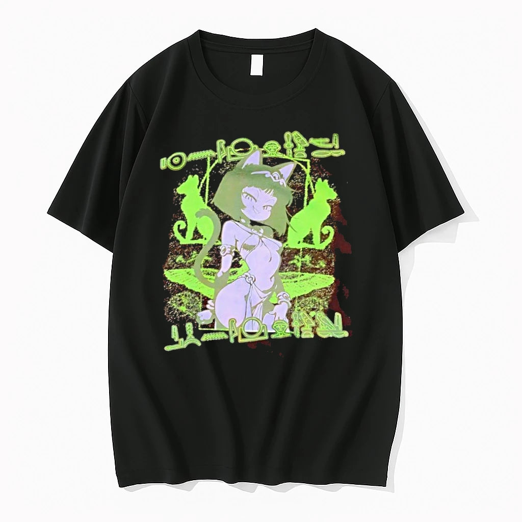 Kchw7zf6 Anime Cat Girl Egyptian Hieroglyphics Tshirts Sweater
