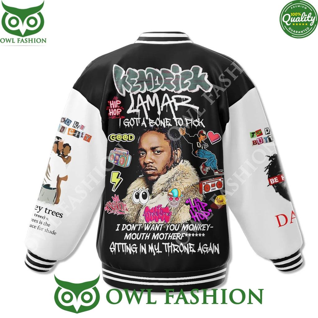 Kendrick Lamar I Got A Bone To Pick Black Baseball Jacket