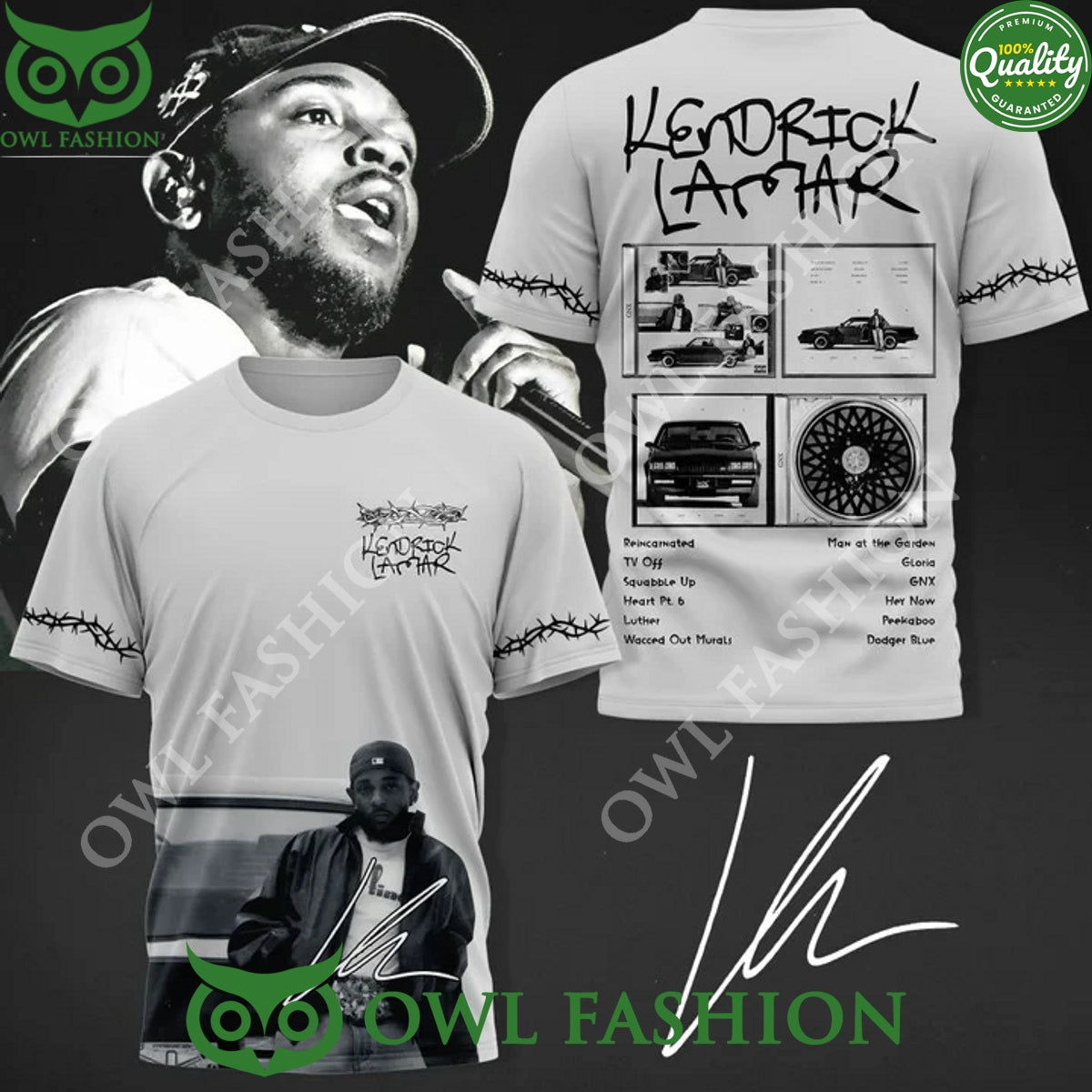 Kendrick Lamar rapper and songwriter t shirt limited
