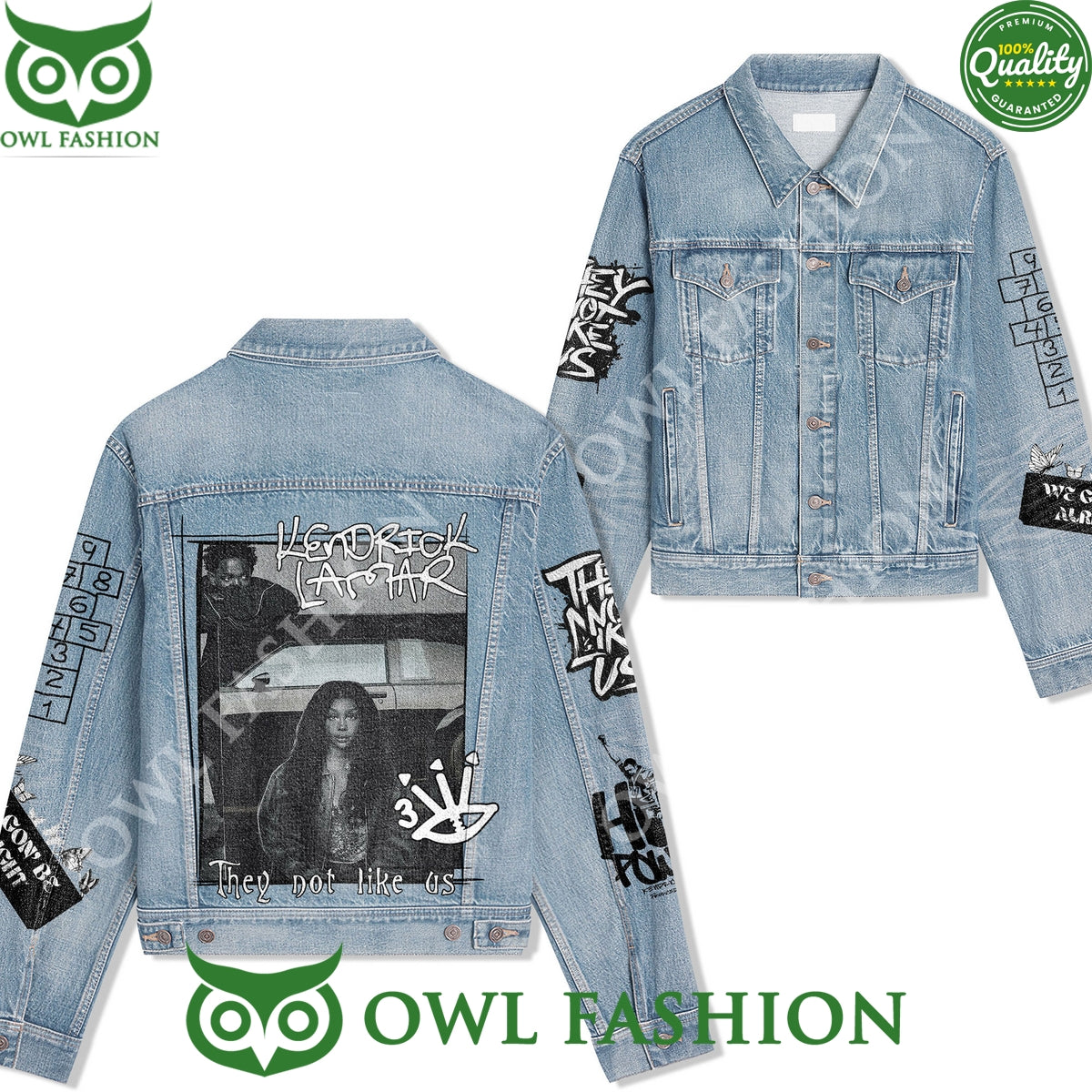 Kendrick Lamar They not like us Logo Denim Jacket
