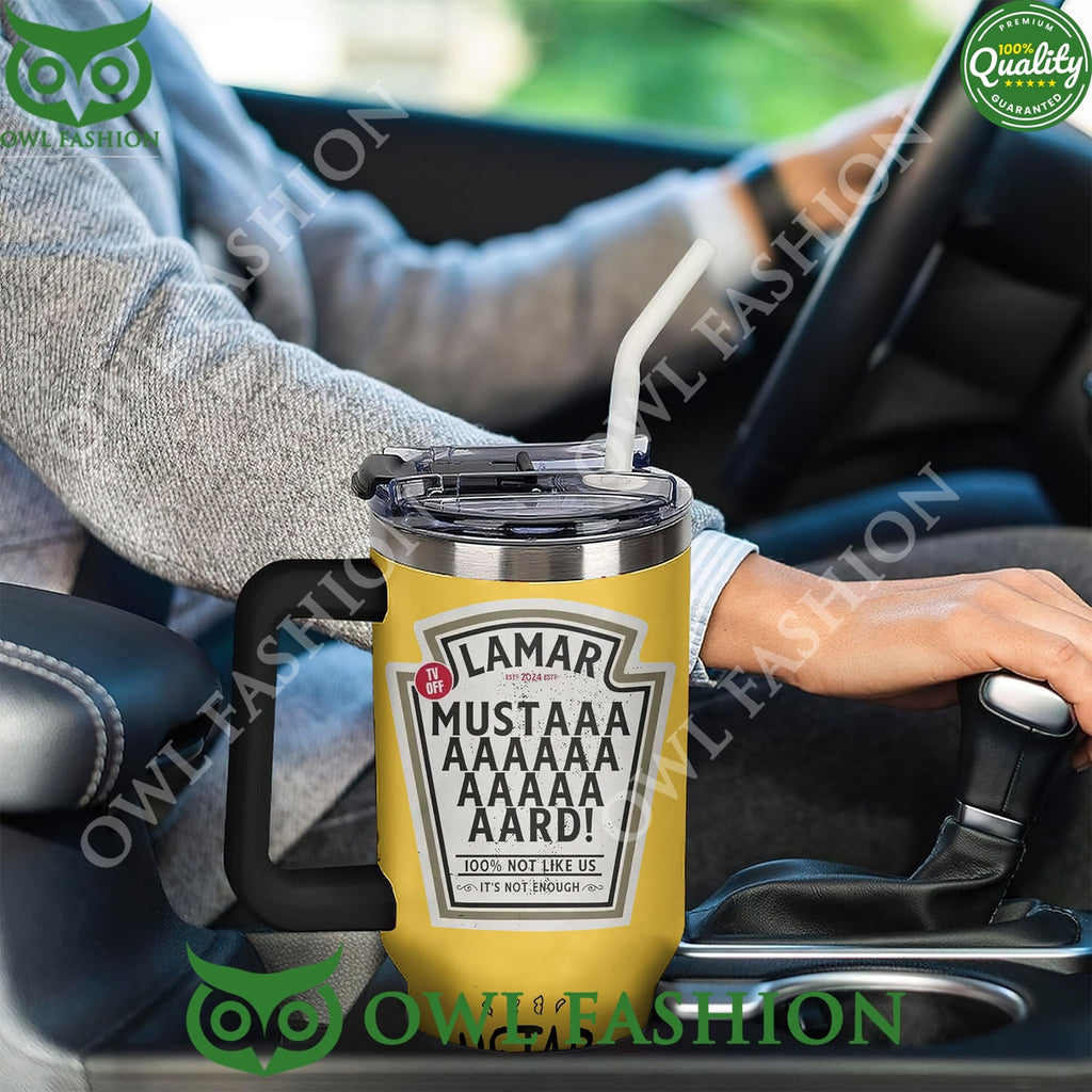Kendrick Lamar TV Off Mustard Must AARD 40oz Tumbler With Handle