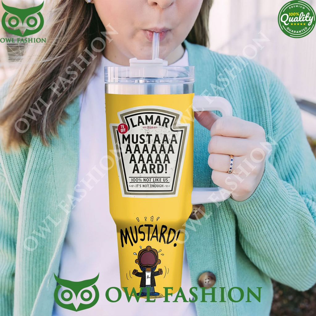 Kendrick Lamar TV Off Mustard Must AARD 40oz Tumbler With Handle