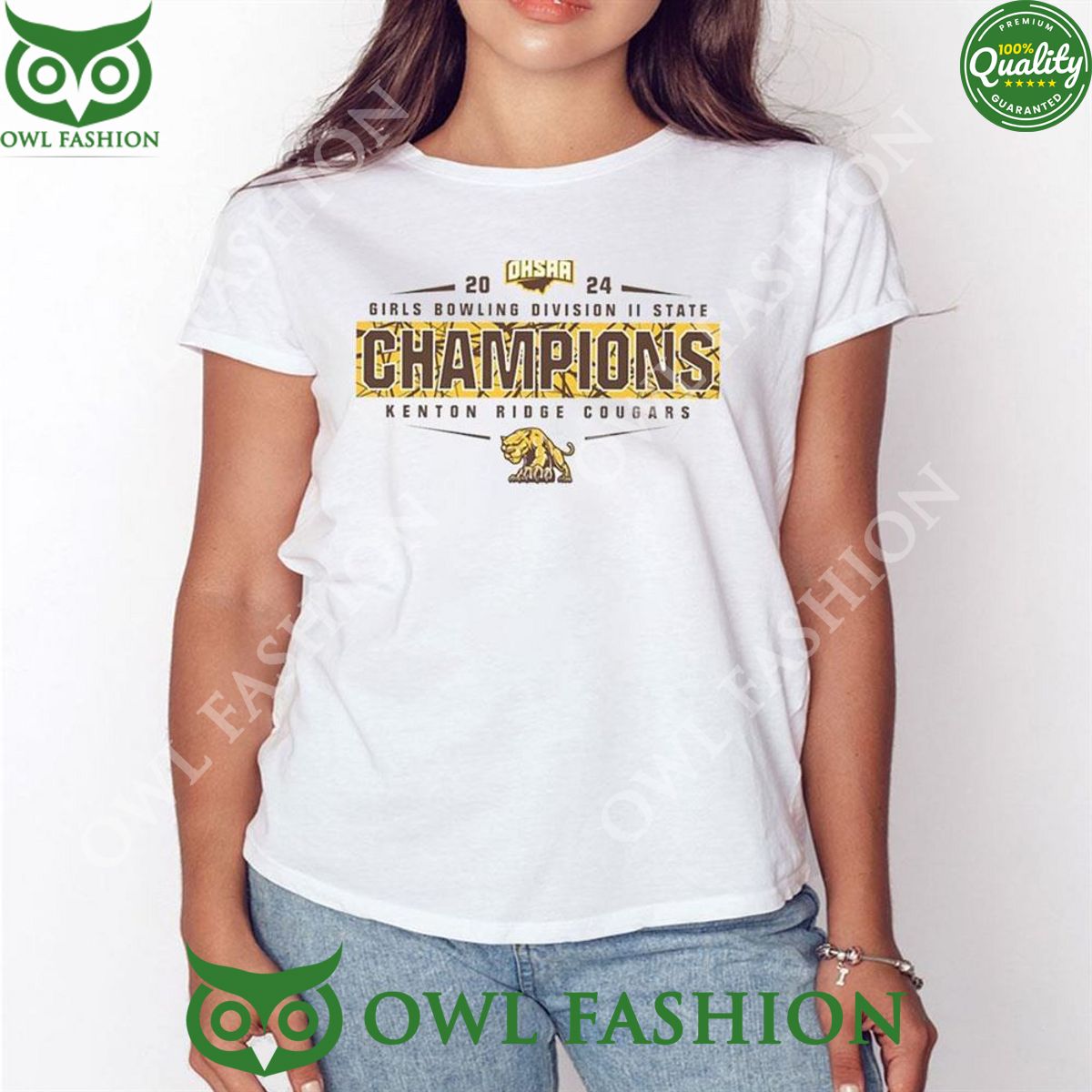 Kenton Ridge Cougars 2024 Ohsaa Girls Bowling Division Ii State Champions 2D T-shirt