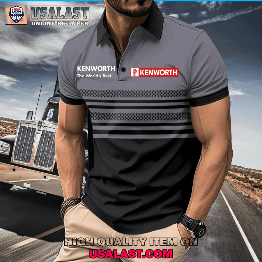 Kenworth Custom Name Zipper Men Polo