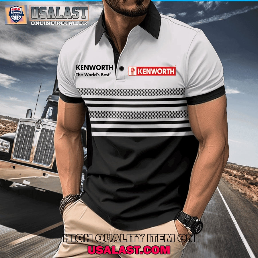 Kenworth Custom Name Zipper Men Polo