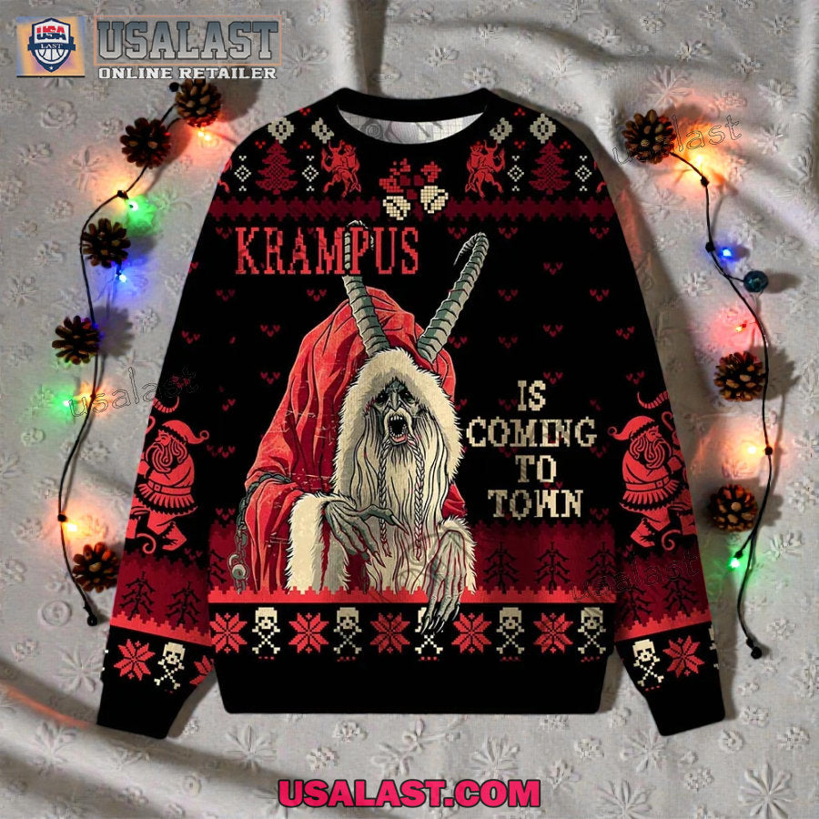 Krampus is Coming to Town Ugly Christmas Sweater