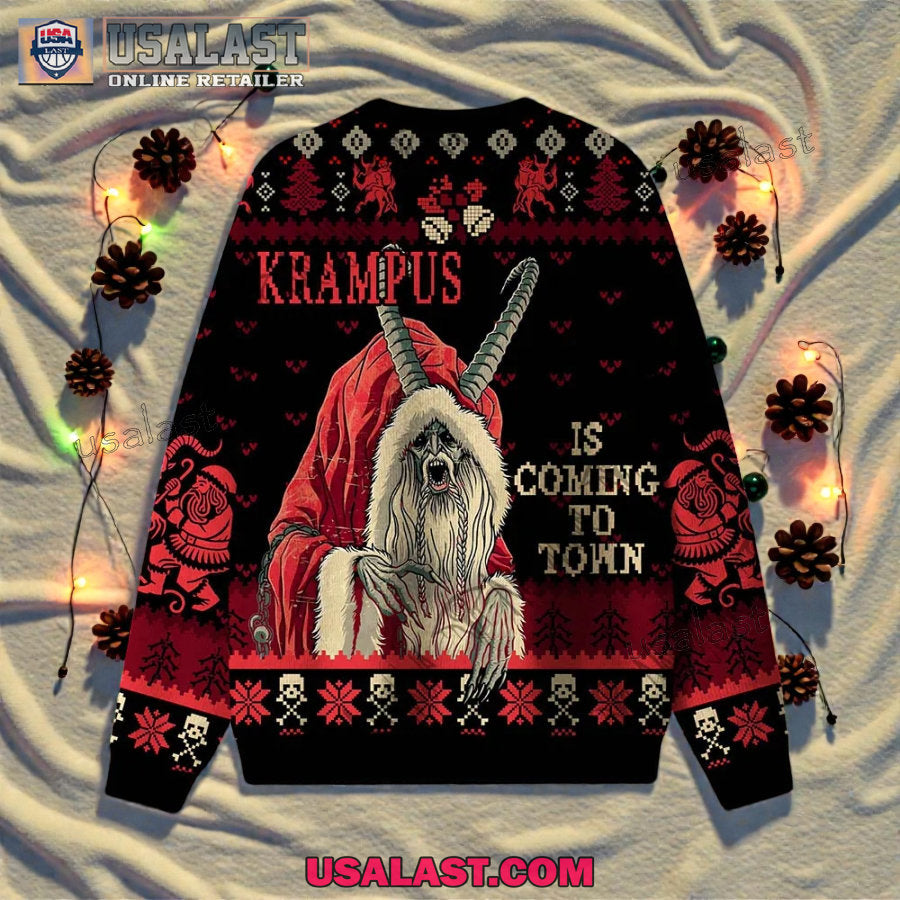 Krampus is Coming to Town Ugly Christmas Sweater