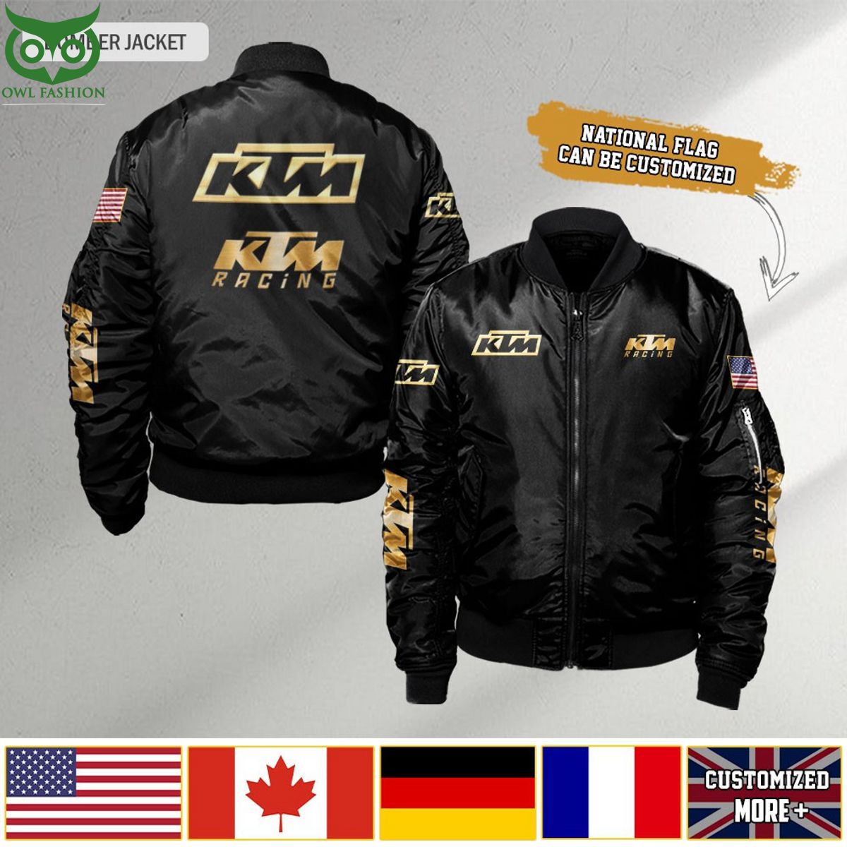 KTM Racing Motor Custom Flag 3D Bomber Jacket