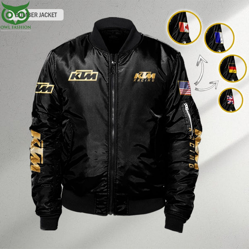 KTM Racing Motor Custom Flag 3D Bomber Jacket