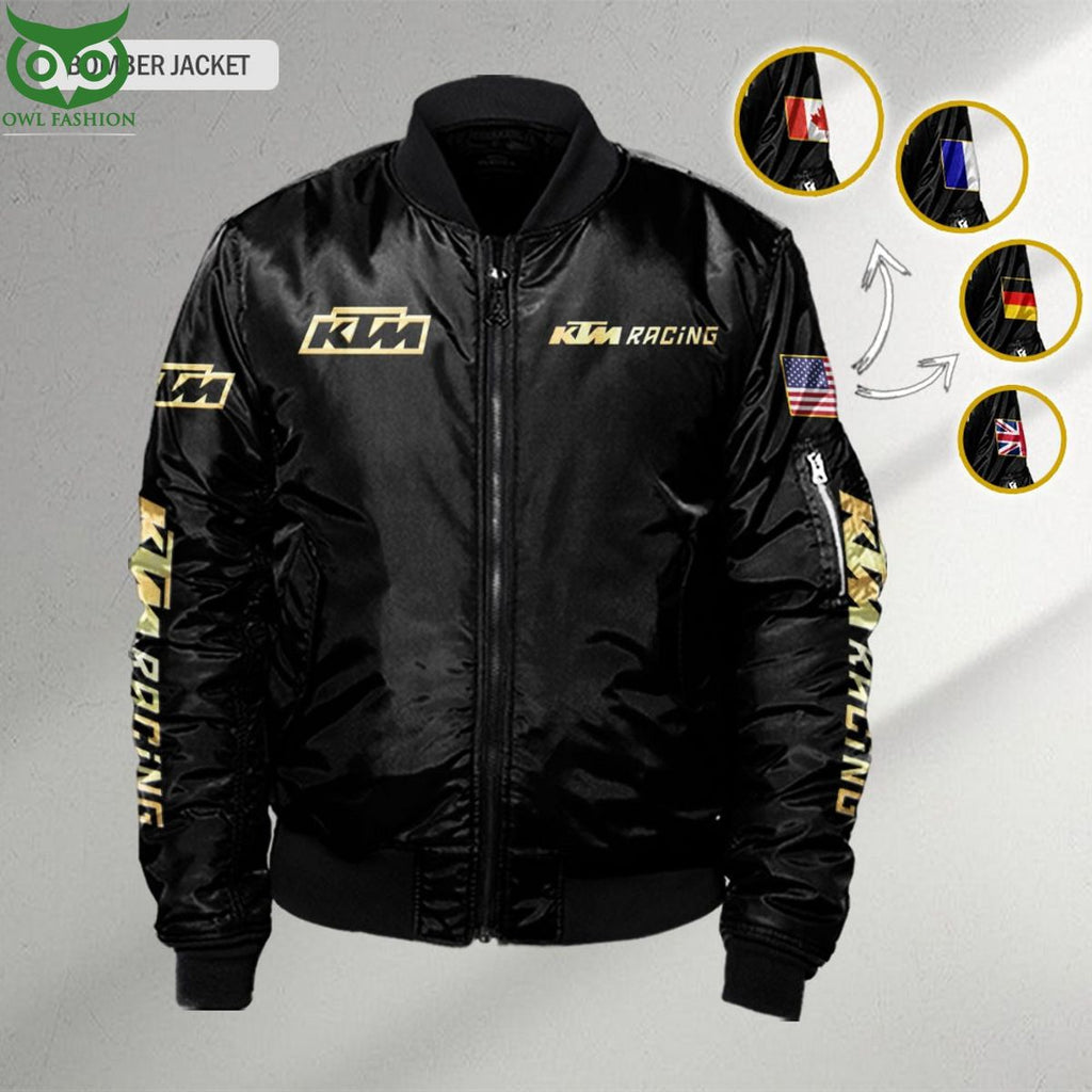 KTM Racing Custom Flag 3D Bomber Jacket