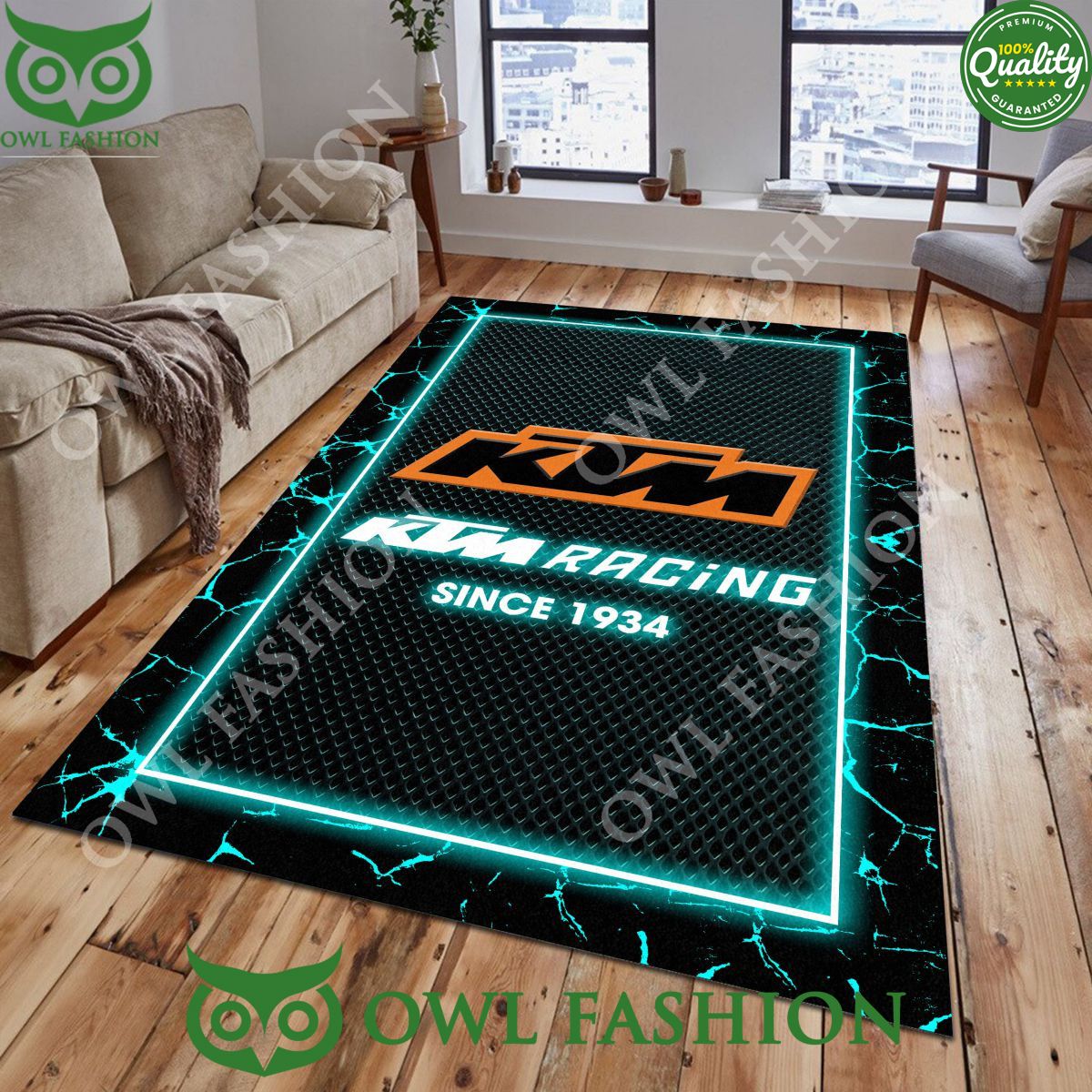 KTM Racing Motor Automobile Living Room Custom Color Carpet Rug