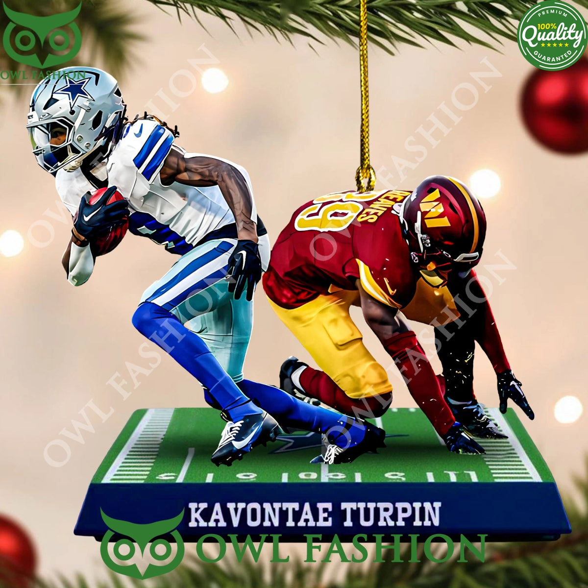 Kvontae Turpin Dallas Cowboys vs Washington Commanders plastic ornament