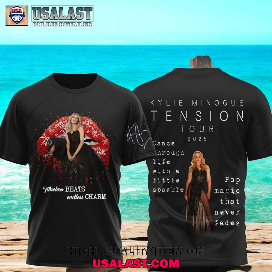 Kylie Minogue Tension Tour 2025 Black T-Shirt